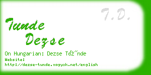 tunde dezse business card